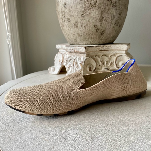 Rothy’s The Loafer Almond Toe Flats Shoes Womens 9 Ecru Sandstone Almond Tan - Picture 7 of 11